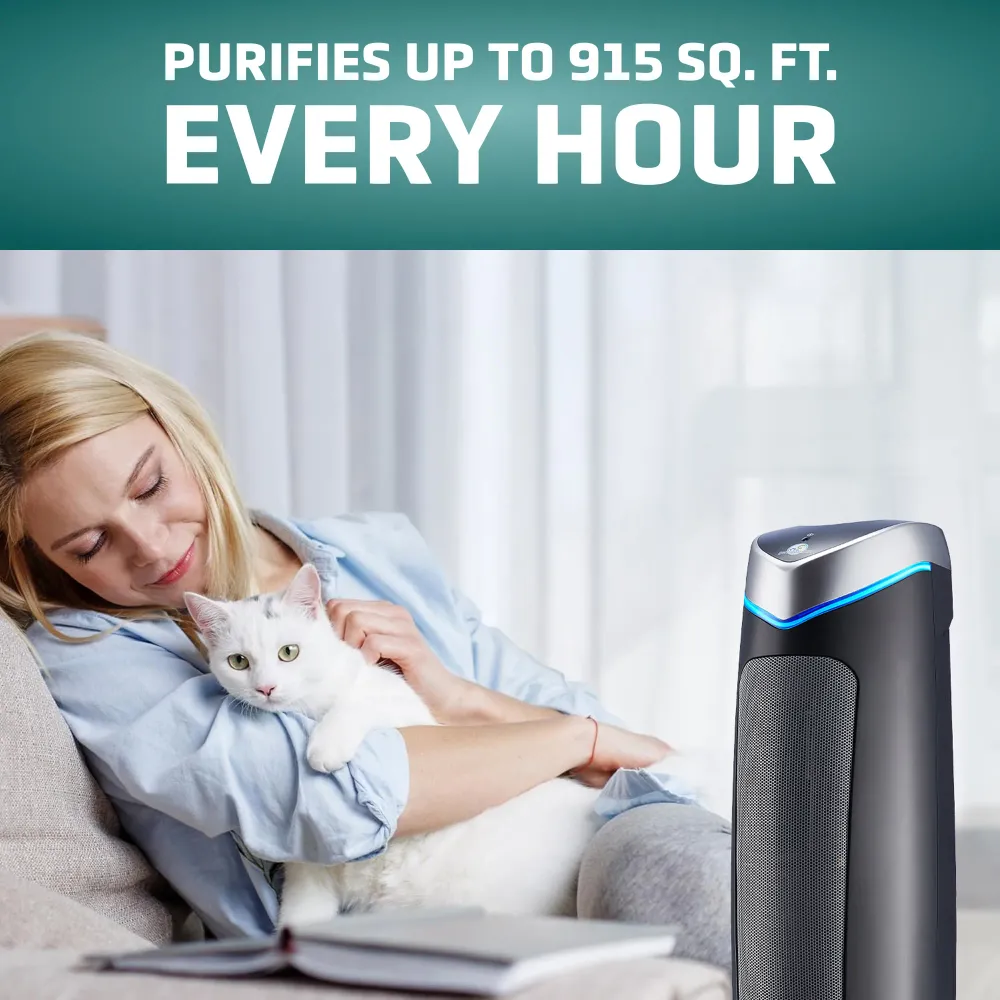 GermGuardian AC5250PT Purificateur d'air 5 en 1 avec filtre HEPA pur pour animaux de compagnie, désinfectant UV-C et réduc...