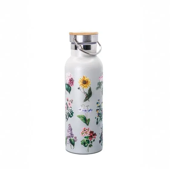 Gourde en métal - style vintage, motif "Fleurs" (425 ml) | Sass & Belle