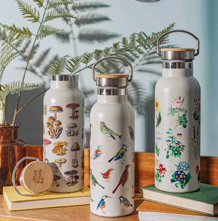 Gourde en métal - style vintage, motif "Fleurs" (425 ml) | Sass & Belle