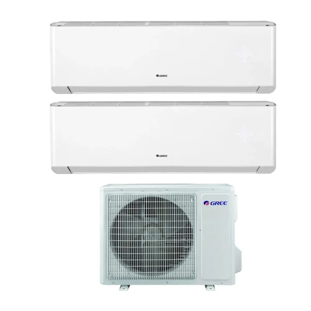Gree Dual Split Inverter Climatiseur Amber Série 9 + 9 Avec Gwhd14nk6ko R-32 Wi-Fi intégré 9000 + 9000