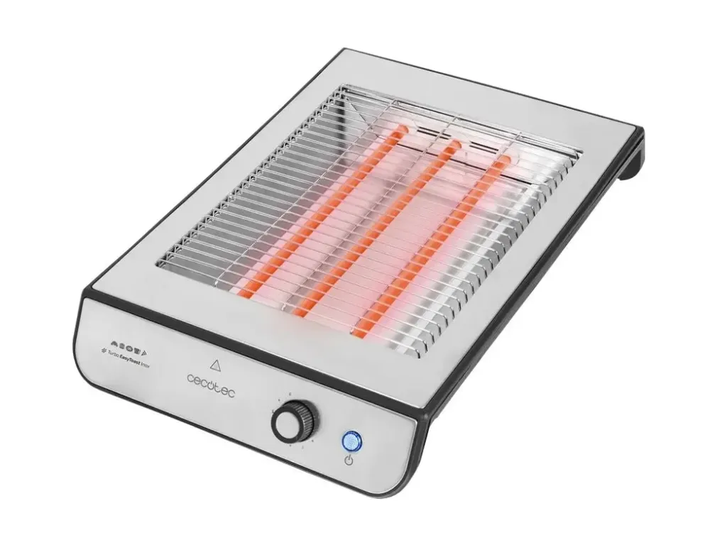 Grille pain horizontal inoxydable Cecotec 900 W 6 niveaux plateau ramasse miettes