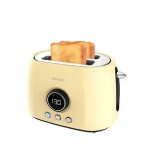 Grille pain numérique vertical fente XL 800 W jaune ClassicToast 8000 Cecotec