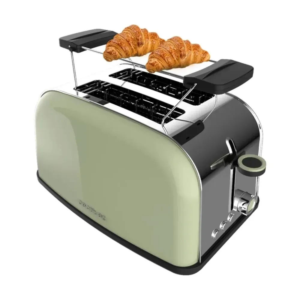 Grille pain vertical en acier 850 W efficacité et style pour petits déjeuners parfaits Cecotec