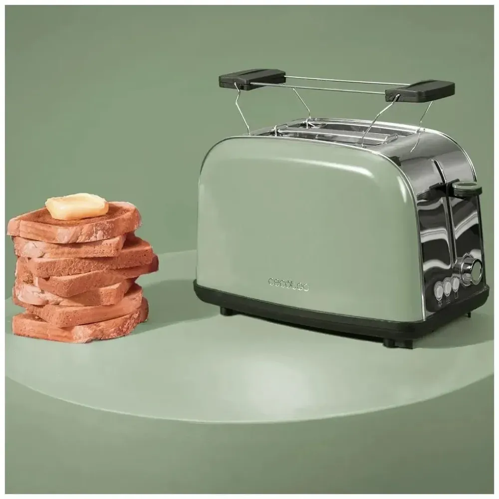 Grille pain vertical en acier 850 W efficacité et style pour petits déjeuners parfaits Cecotec