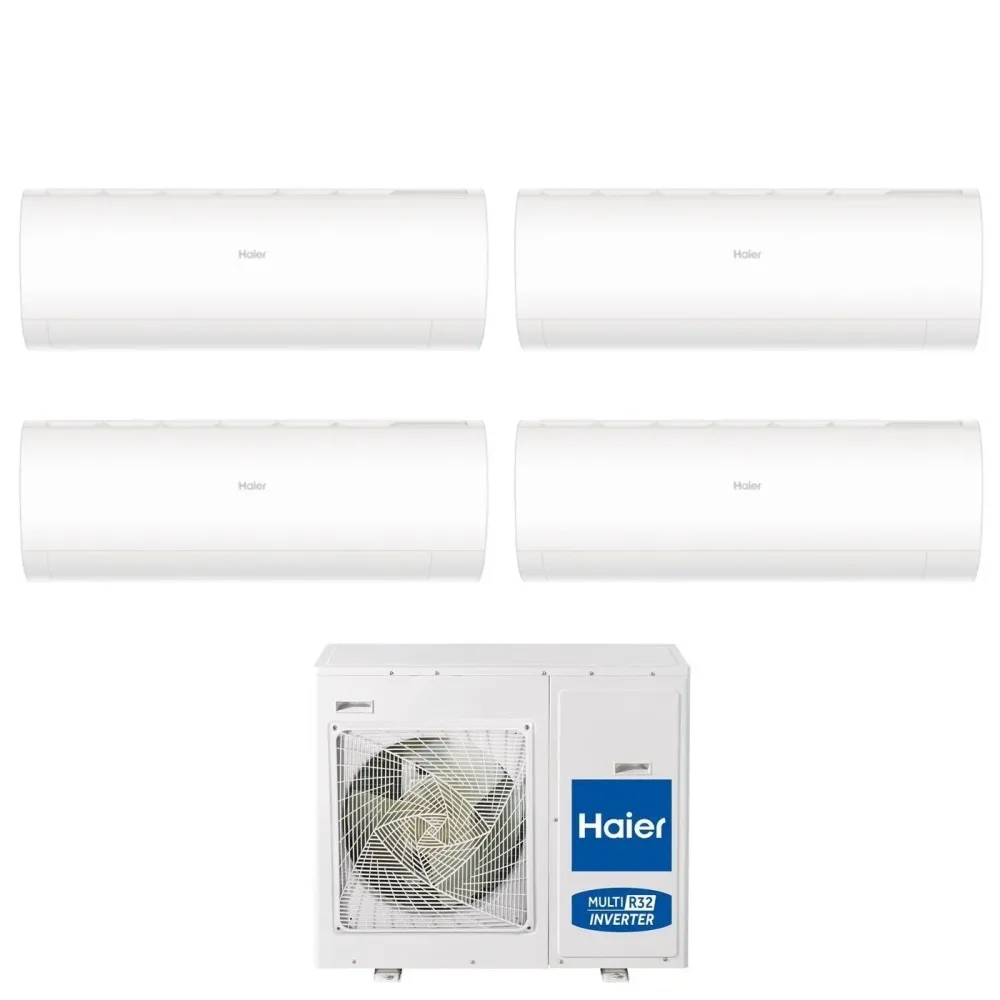 Haier Climatiseur Quadri Split Inverter Pearl Series 7+7+12+12 Avec 4u75s2sr2fa R-32 Wi-Fi intégré 7000+7000+12000+12000 -...