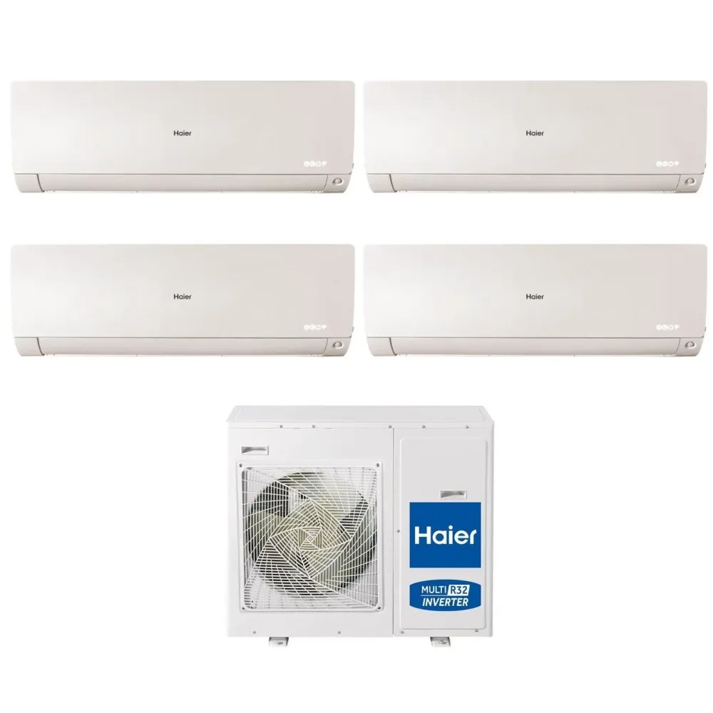 Haier Climatiseur Quadri Split Inverter Série Flexis Plus Blanc 7+7+12+12 Avec 4u75s2sr3fa R-32 Wi-Fi intégré Couleur Blan...
