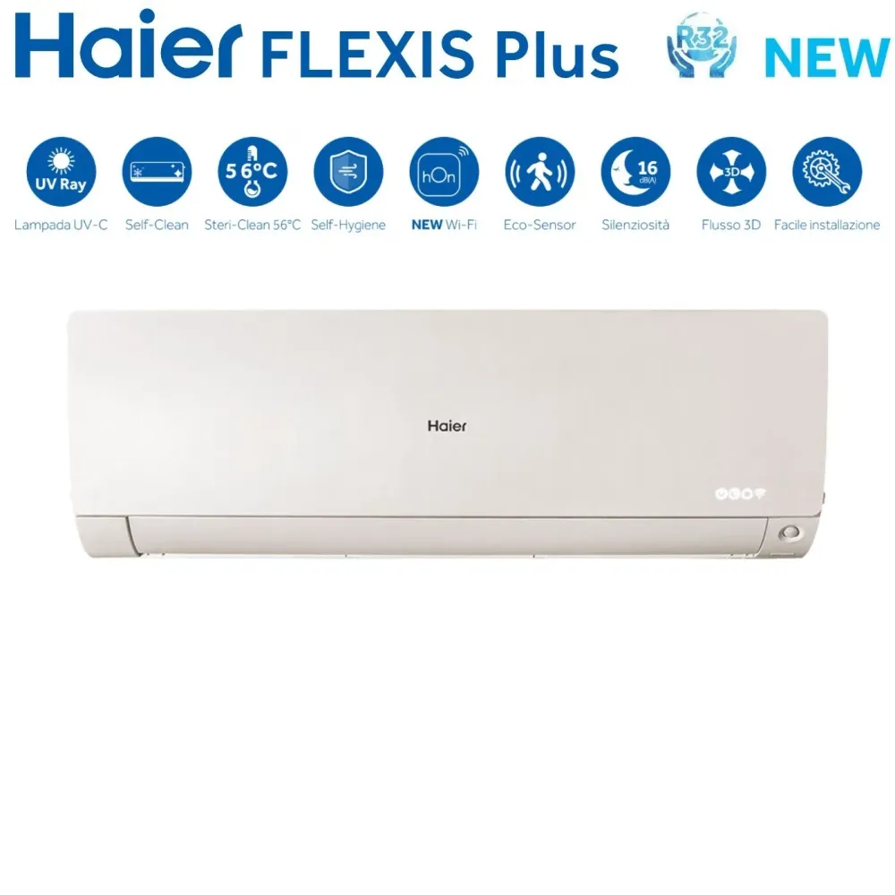 Haier Climatiseur Quadri Split Inverter Série Flexis Plus Blanc 7+7+12+12 Avec 4u75s2sr3fa R-32 Wi-Fi intégré Couleur Blan...