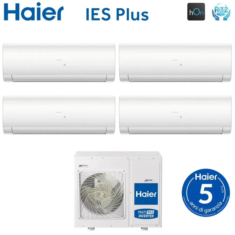 Haier Climatiseur Quadri Split Inverter Série Ies Plus 7+7+7+9 Avec 4u75s2sr3fa R-32 Wi-Fi intégré 7000+7000+7000+9000 - Neuf