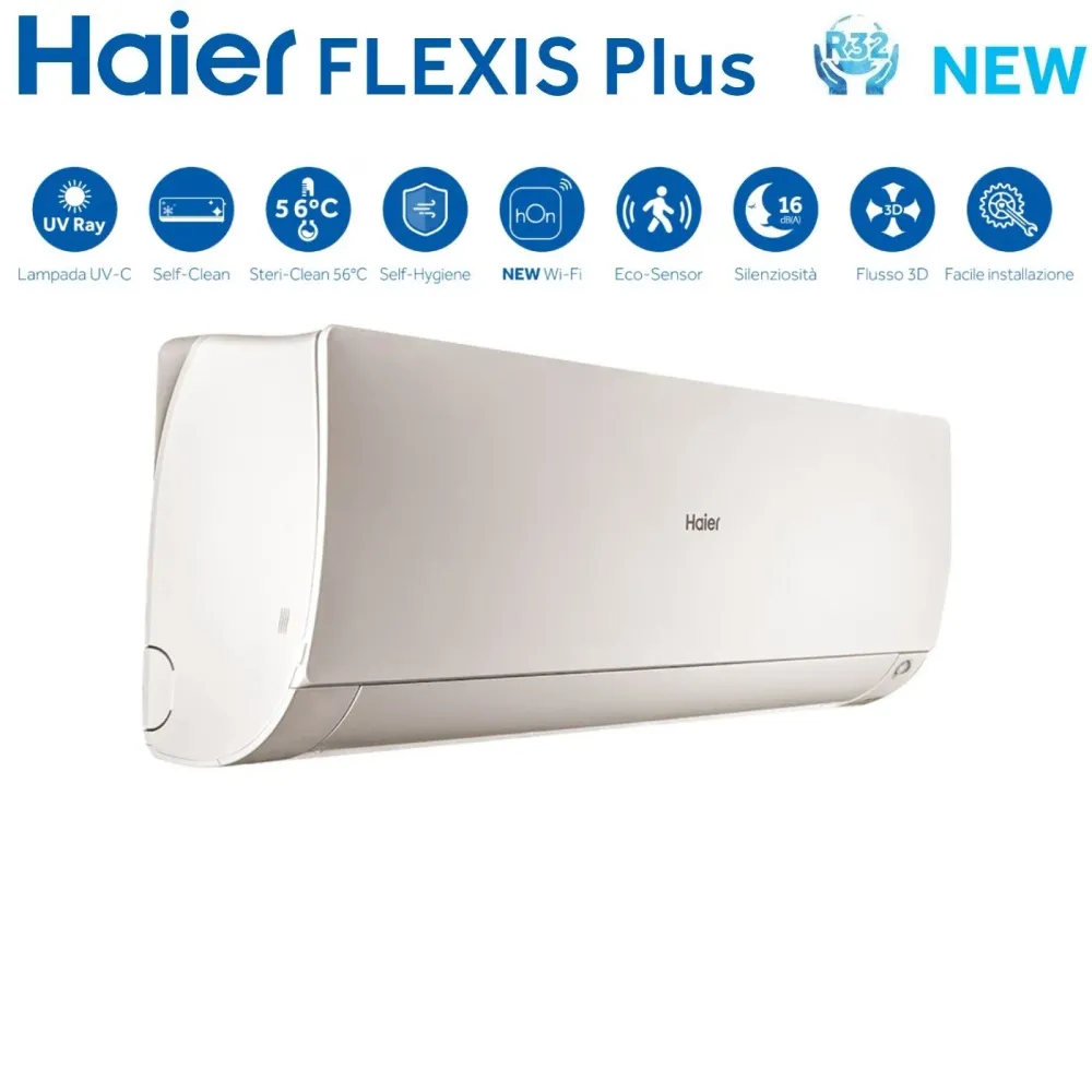 Haier Dual Split Inverter Climatiseur Flexis Plus Blanc Série 7 + 12 Avec 2u50s2sm1fa R-32 Wi-Fi Intégré Couleur Blanche 7...