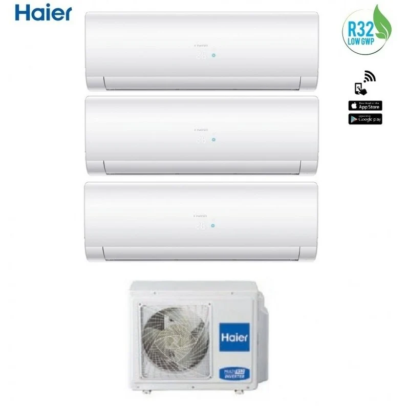 Haier Trial Split Inverter Air Conditioner Ies 7 + 9 + 9 Series Avec 3u55s2sr2fa 7000 + 9000 + 9000 Wi-Fi en option