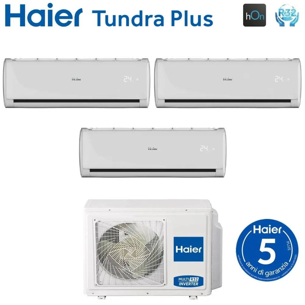 Haier Trial Split Inverter Climatiseur Tundra Plus 7 + 7 + 7 Series Avec 3u55s2sr3fa R-32 Wi-Fi intégré 7000 + 7000 + 7000