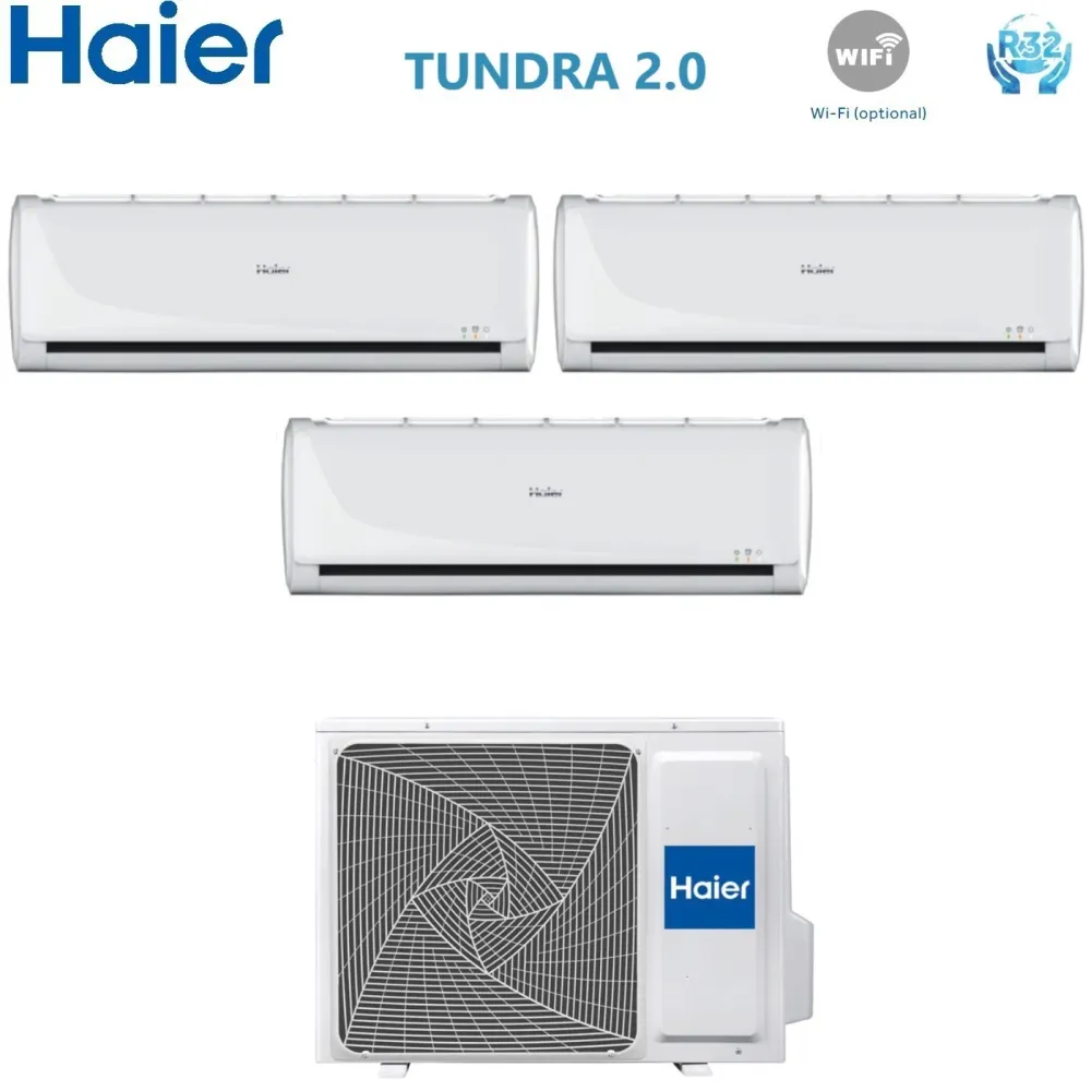 Haier Trial Split Inverter Climatiseur Tundra 2.0 Série 7 + 7 + 7 Avec 3u70s2sr2fa R-32 Wi-Fi En Option 7000 + 7000 + 7000...