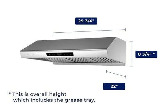 UC-PS10 : Hotte de cuisinière Hauslane, canalisée sous l'armoire, 30", acier inoxydable