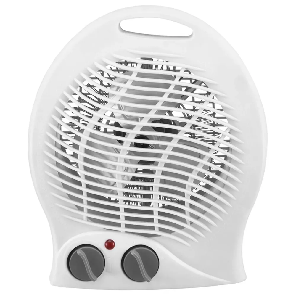 Hauz - Ventilateur + Radiateur Portatif de 12", Thermostat Réglable, 1500W, Blanc
