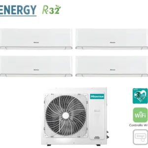 Hisense Climatiseur Quadri Split Inverter Energy Series 9 + 9 + 12 + 12 Avec 4amw81u4raa R-32 Wi-Fi intégré 9000 + 9000 +...