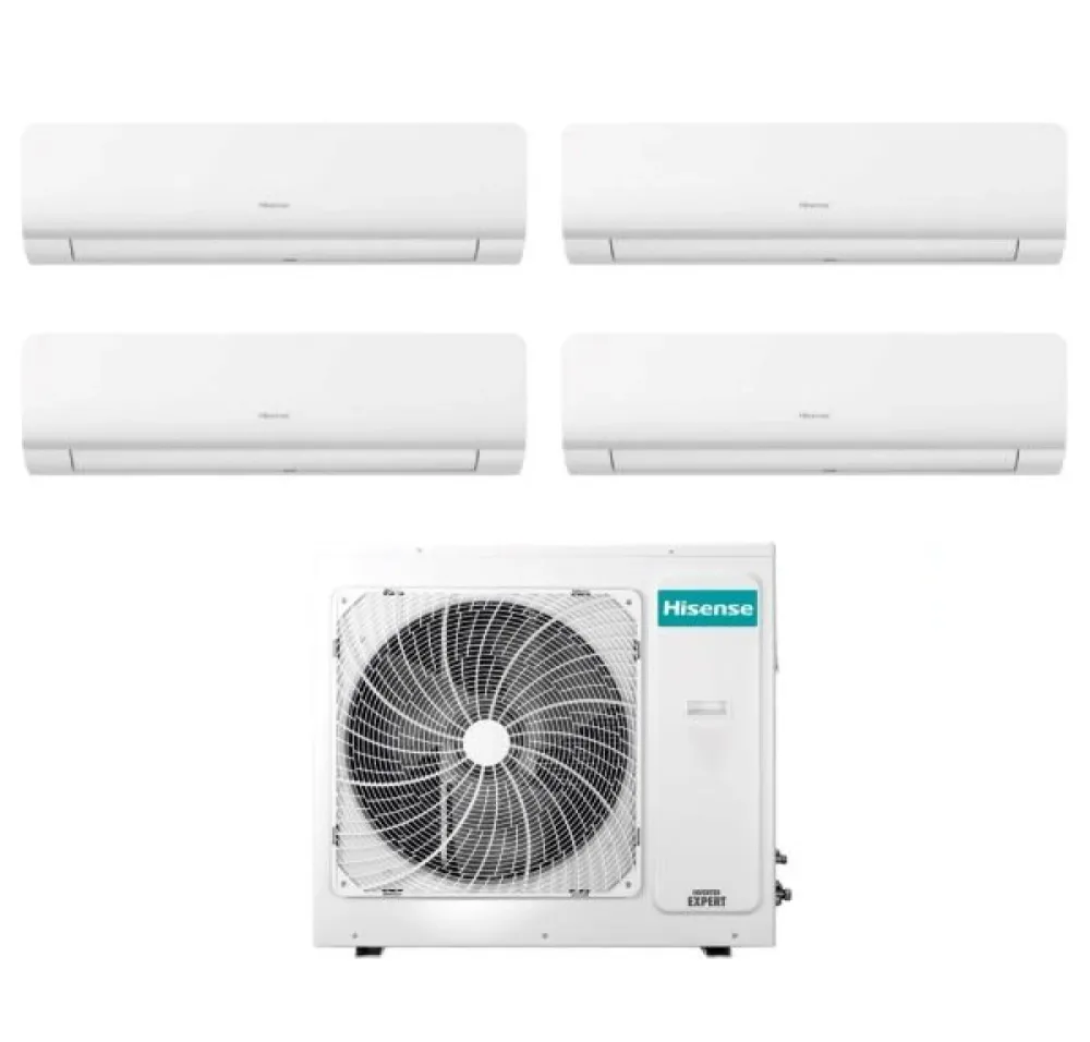 Hisense Climatiseur Quadri Split Inverter New Energy Series 9 + 9 + 9 + 9 Avec 4amw105u4raa R-32 Wi-Fi intégré 9000 + 9000...