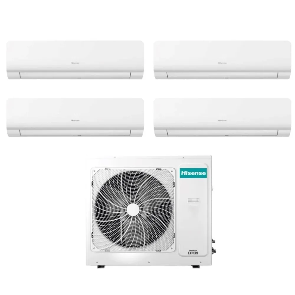 Hisense Climatiseur Quadri Split Inverter New Energy Series 7 + 9 + 18 + 18 Avec 4amw105u4raa R-32 Wi-Fi intégré 7000 + 90...