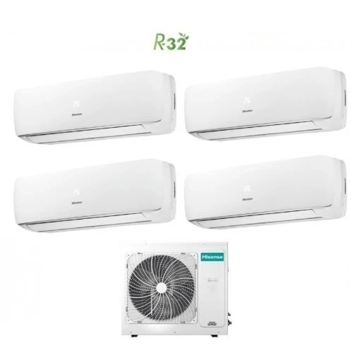 Hisense Climatiseur Quadri Split Inverter Series Mini Apple Pie 9 + 9 + 9 + 9 Avec 4amw105u4raa R-32 Wi-Fi Optionnel 9000...