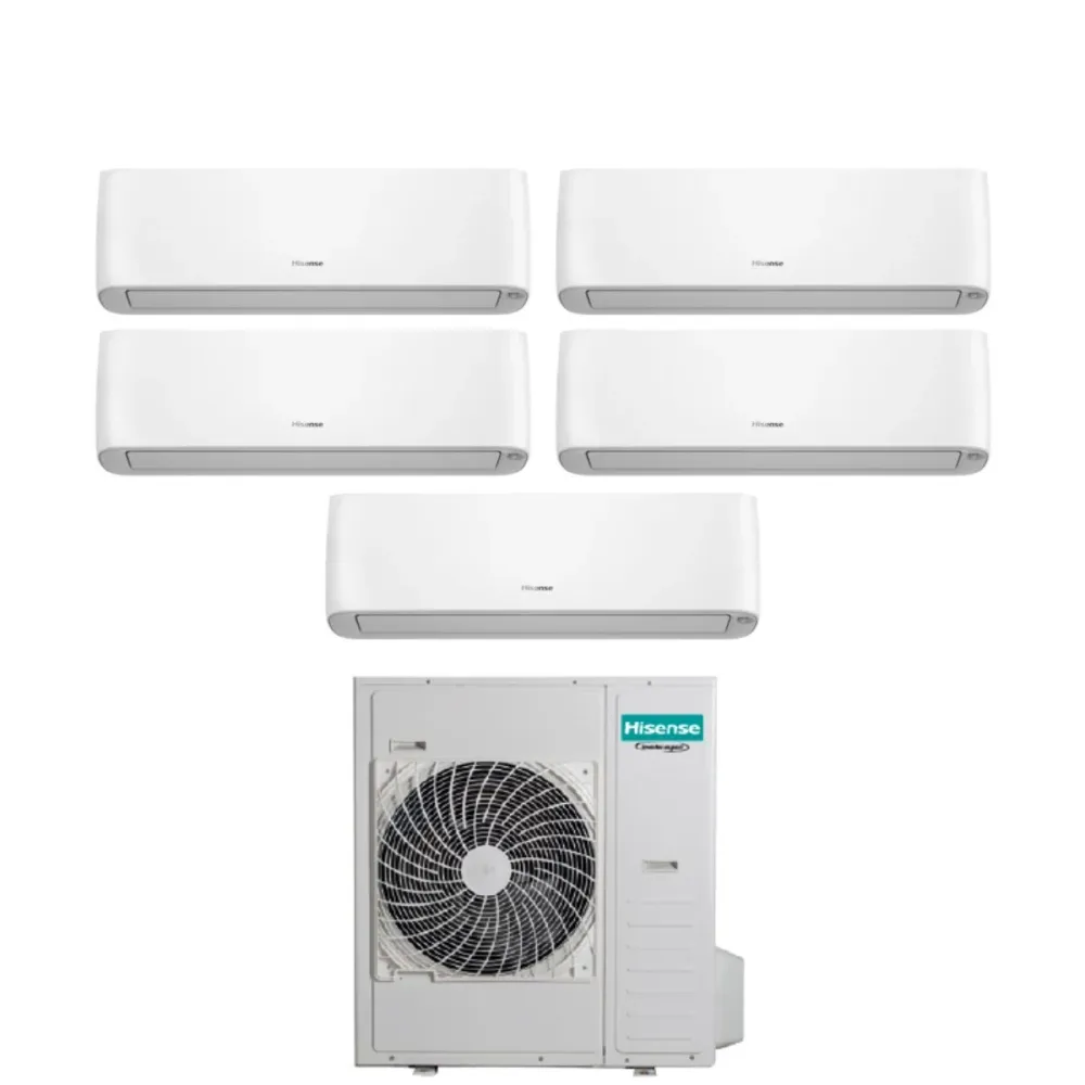 Hisense Penta Split Inverter Climatiseur Energy Pro Plus / Hi-Energy Series 9 + 9 + 12 + 12 + 12 Avec 5amw125u4rta R-32 Wi...