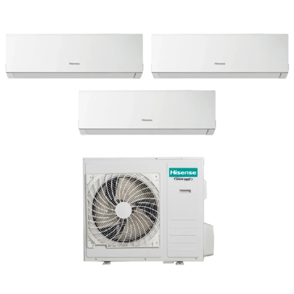 Hisense Trial Split Inverter Climatiseur New Comfort Series 12 + 12 + 12 Avec 4amw81u4raa R-32 Wi-Fi en option 12000 + 120...