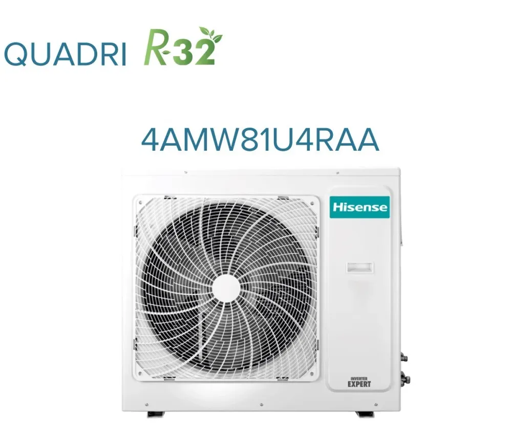 Hisense Trial Split Inverter Climatiseur New Comfort Series 12 + 12 + 12 Avec 4amw81u4raa R-32 Wi-Fi en option 12000 + 120...