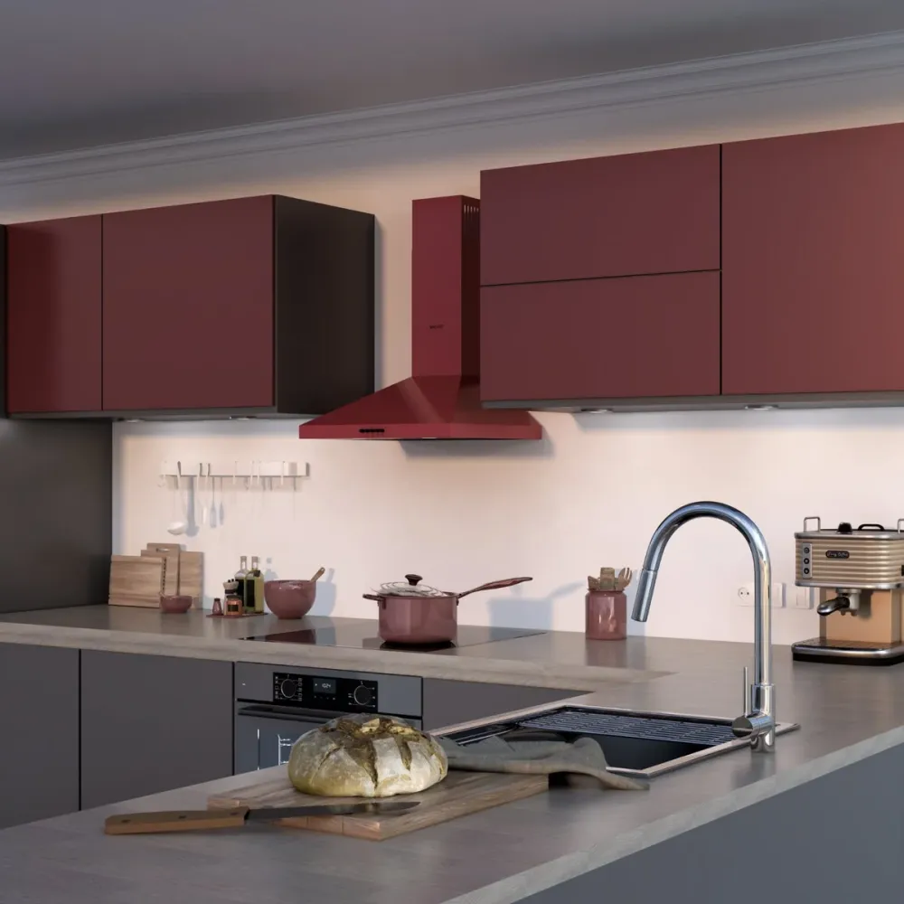 Hotte aspirante murale Wiggo WE‑D530P(R) - 50 cm - Rouge