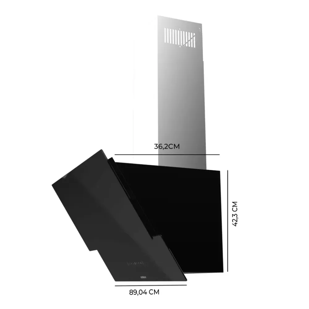 Hotte aspirante 90 cm verre noir aspiration puissante efficacité énergétique plus plus Cecotec