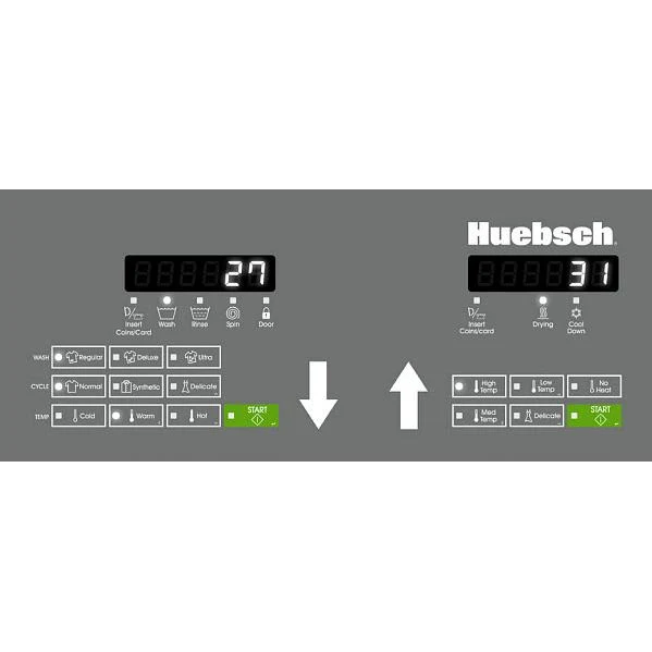 Huebsch Appareil de buanderie commercial laveuse et sécheuse superposées électrique HTENXASP286CW01