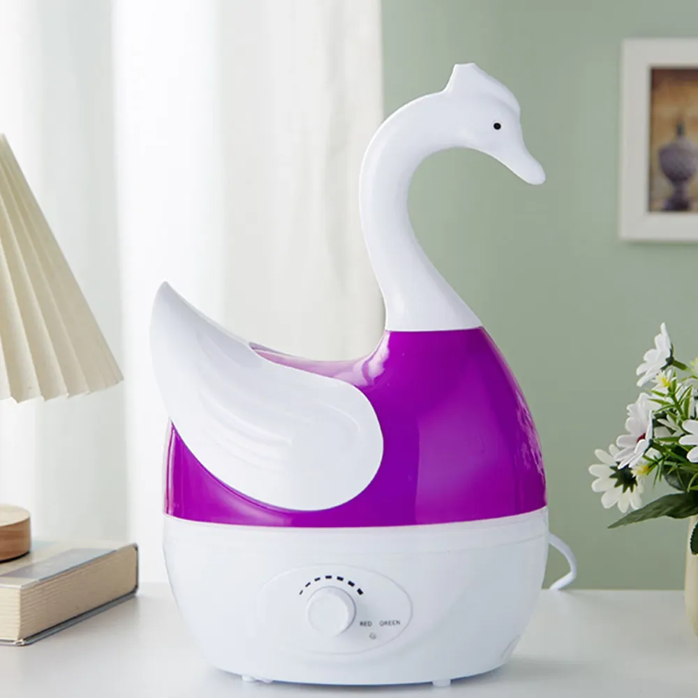 TD® Humidificateur de cygne muet à ultrasons grand brouillard dessin animé animal humidificateur d'air aromathérapie domes...