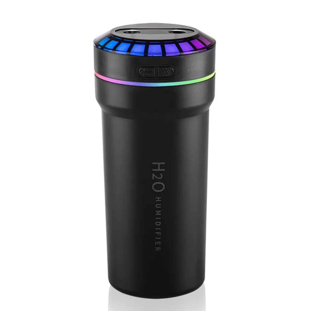 Humidificateur d'air 1200mah type-c 300ml 2 sorties de brouillard et 2 modes de brume diffuseur d'huiles avec 7 effets d'é...