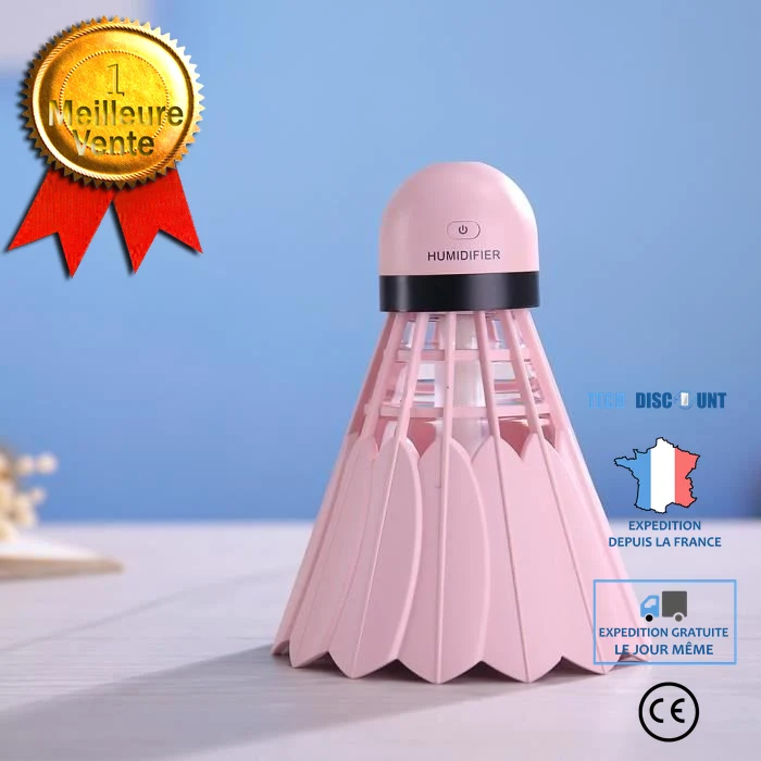 TD® Humidificateur d'air badminton purification de l'air huiles essentielles lumière LED mini diffuseur maison rafraîchit...