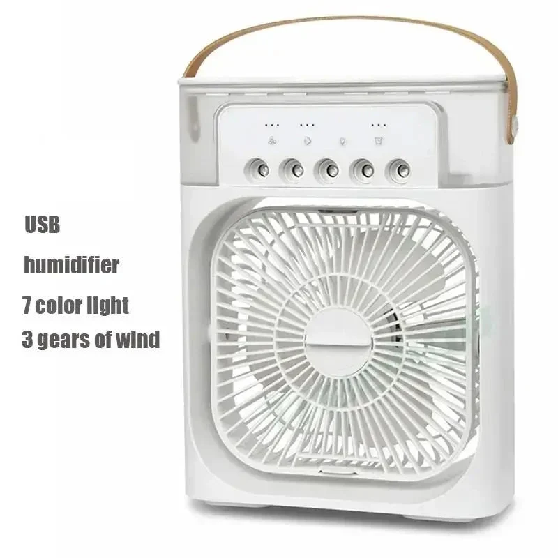 Humidificateur d'air mini USB 3 en 1 avec ventilateur rafraîchissant et veilleuse