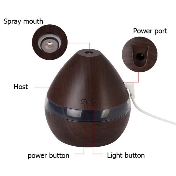 TD® Humidificateur d'air ultrasonique d'arome de diffuseur d'huile essentielle - Traitement ourificateur d'Air