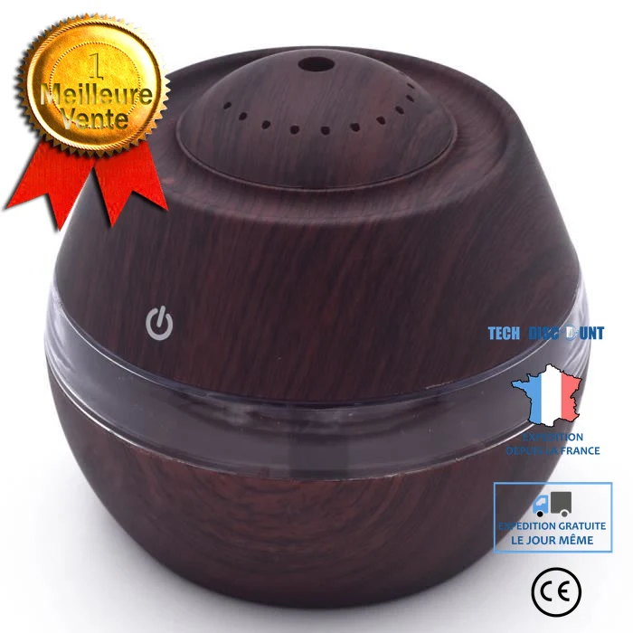 TD® Humidificateur Diffuseur huiles essentielles aromathérapie - Diffuseur LED 7 couleur - Traitement Purificteur d'air po...