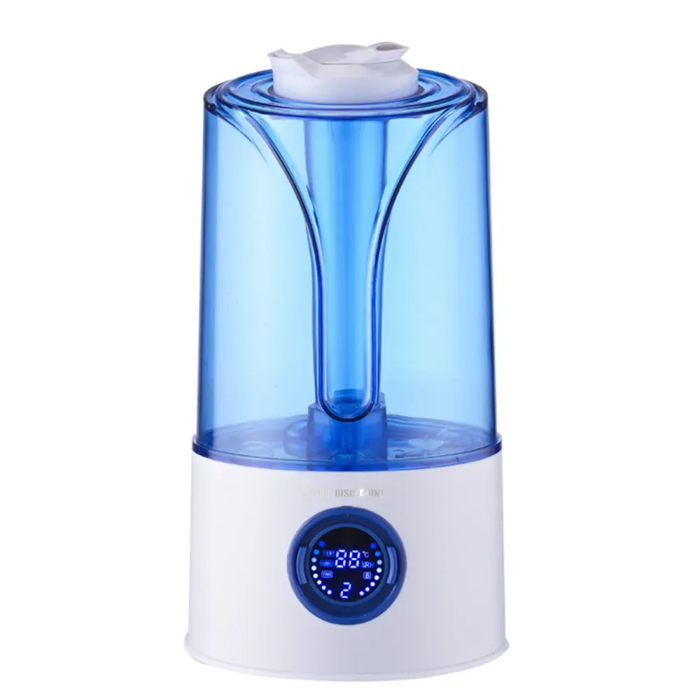 TD® Humidificateur domestique à ultrasons en gros chronométrage grande capacité double jet LCD humidificateur d'atomisatio...