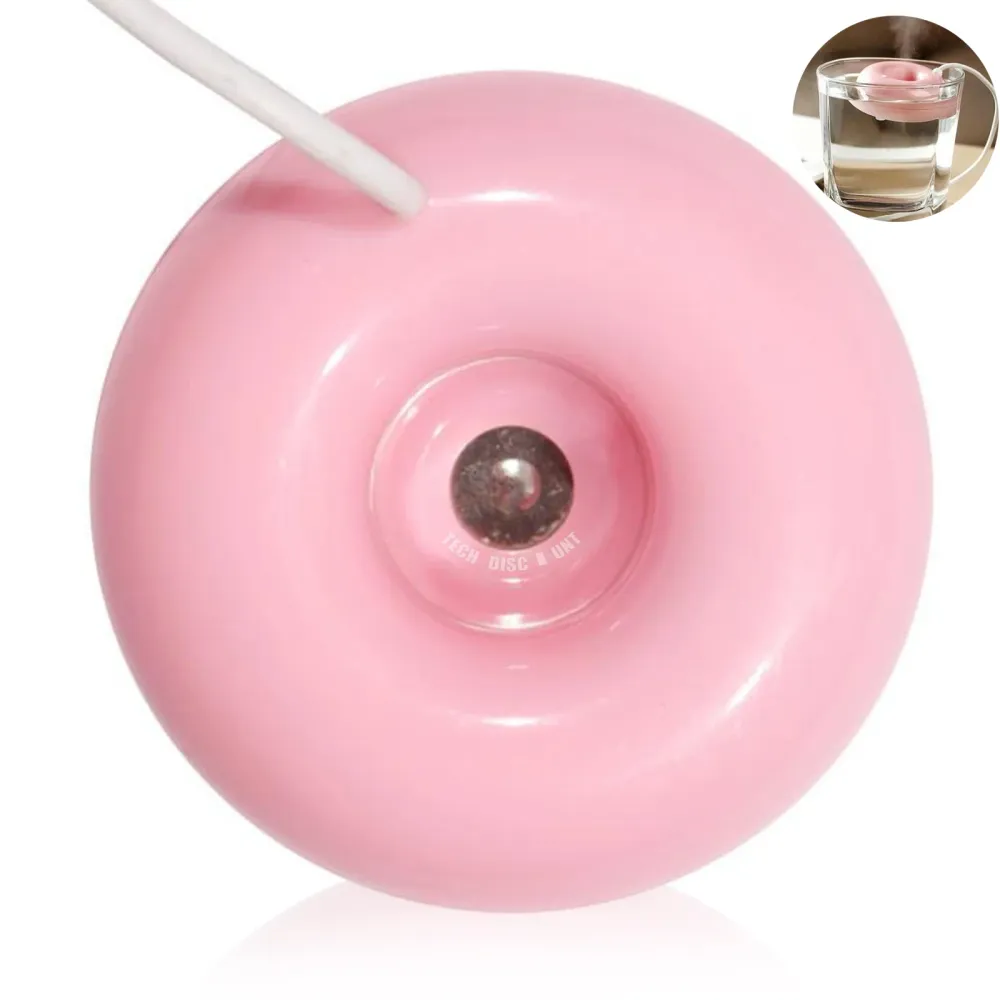 TD® Humidificateur Ultrasonique Flottant en forme de donut rose Diffuseur d'huile essentielle de parfum d'arôme Purificate...