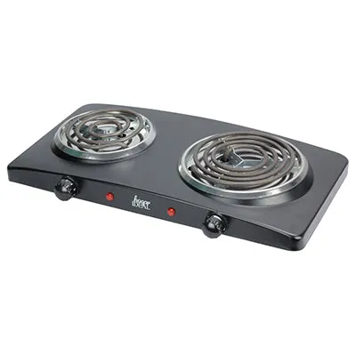 ESTUFA ELECTRICA DE 2 HORNILLAS DE MESA COLOR NEGRO 800-010111 IB STORE