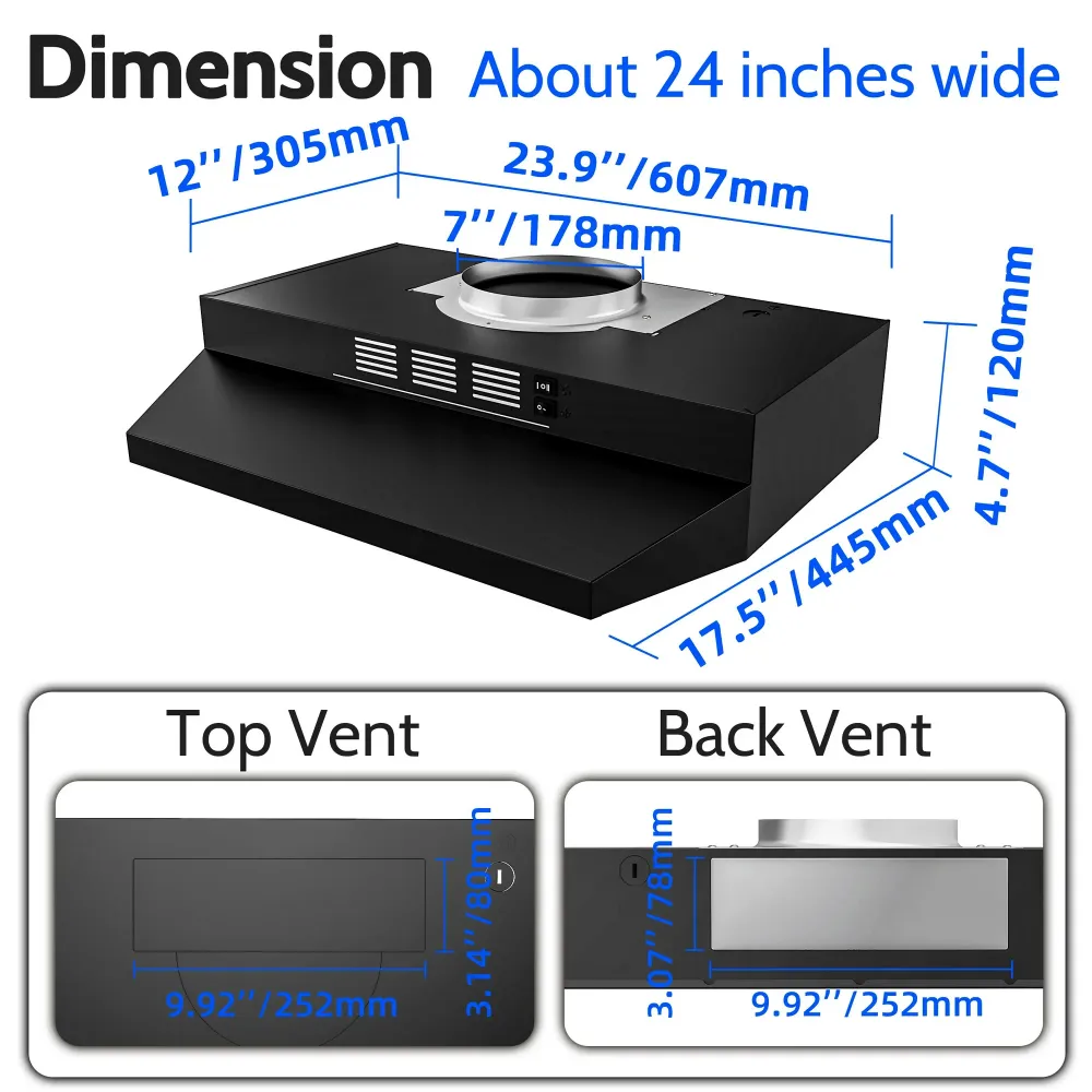 Extractor de 24" color negro IB STORE