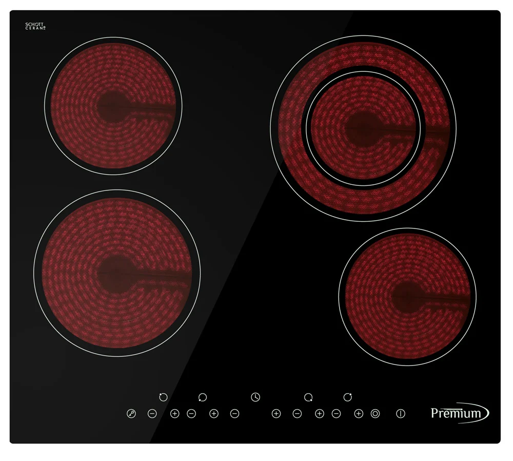 Tope eléctrico de cristal y ceramica modelo touch color negro IB STORE