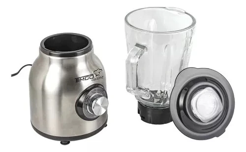 Licuadora Vaso Vidrio Timco Licx-921 1.5 Litros Inoxidable | Color: Plata Importaciones González