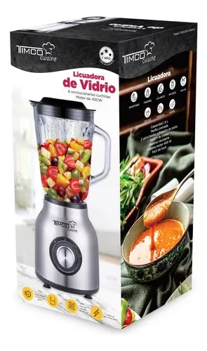 Licuadora Vaso Vidrio Timco Licx-921 1.5 Litros Inoxidable | Color: Plata Importaciones González