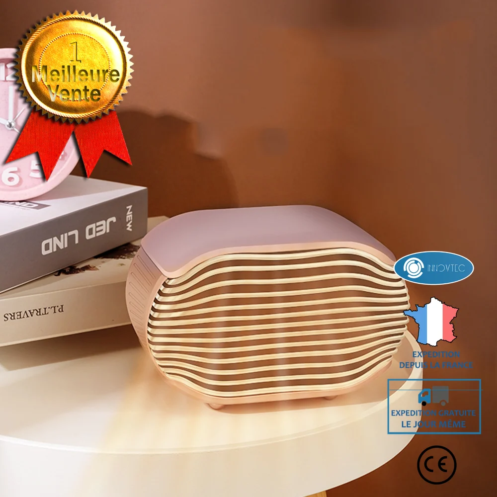 INN® Mini radiateur de bureau en racine de lotus et poudre de lotus, petit radiateur domestique, radiateur de dortoir de b...