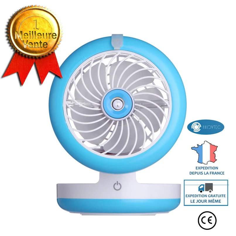 INN® Mini ventilateur Powerbank Humidificateur puissant Brumisateur Portable et Rechargeable