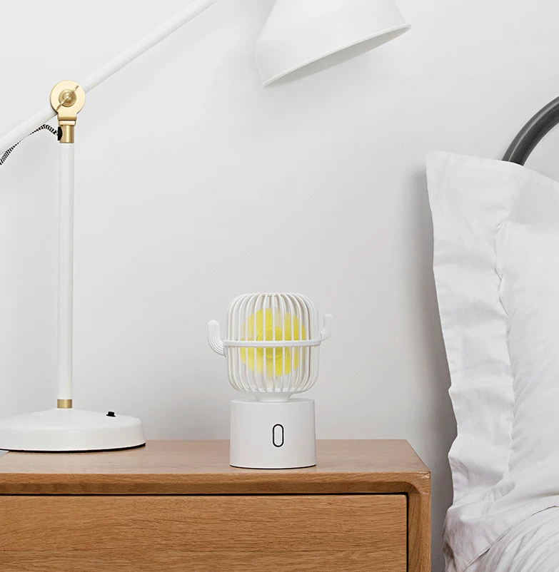 INN® Mini Ventilateur de Table Portable USB Cactus - 3 Vitesse Réglable - Rotation à 80° - Silencieux & Oscillant Ventilat...