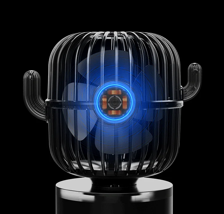 INN® Mini Ventilateur de Table Portable USB Cactus - 3 Vitesse Réglable - Rotation à 80° - Silencieux & Oscillant Ventilat...