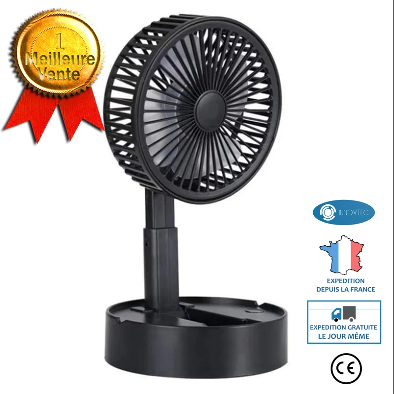 INN® Petit ventilateur rétractable pliable de chargement USB Mini ventilateur de bureau portable pour étudiant Ventilateur...