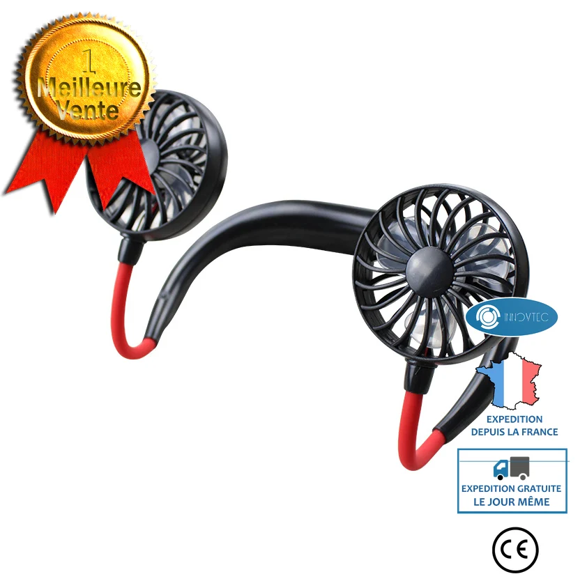 INN® Petit ventilateur suspendu cou extérieur USB mini portable étudiant dortoir rechargeable ventilateur de direction du...