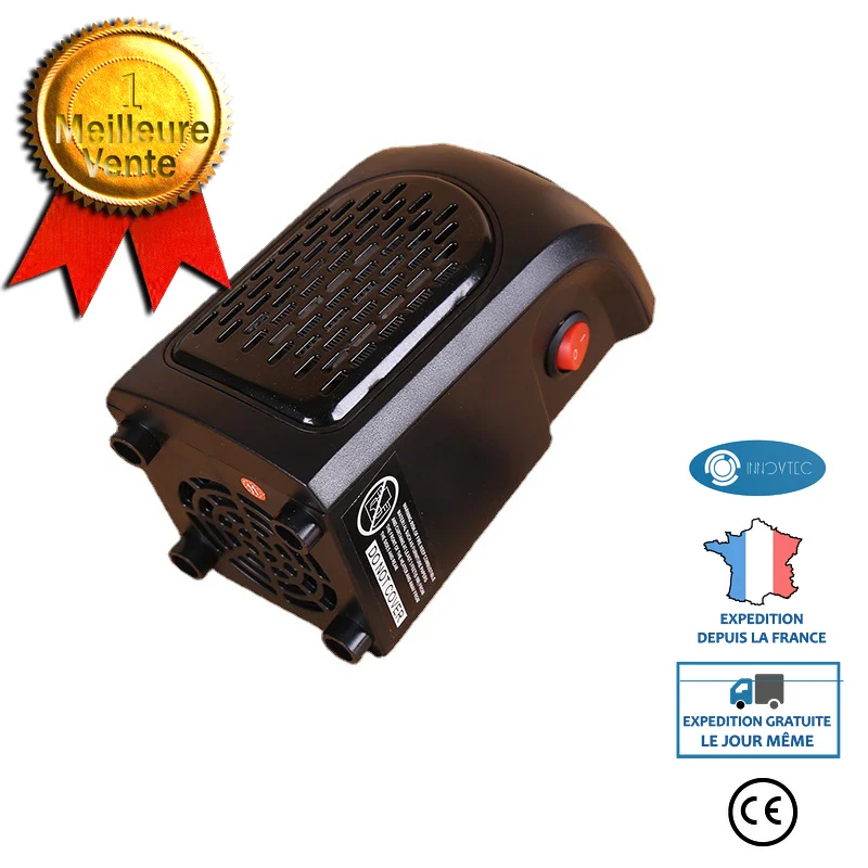 INN® Réchauffeur électrique Réchauffeur d'air noir Petit réchauffeur d'air Mini réchauffeur d'air pour le bureau et la mai...