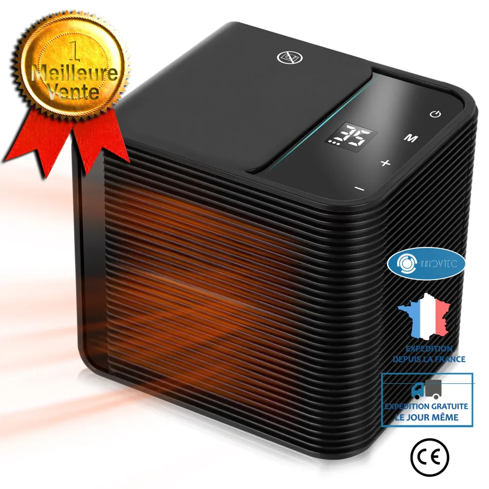 INN® Réchauffeur Réchauffeur Speed Réchauffeur haute puissance 2000W Réchauffeur tactile Réchauffeur noir haute puissance...