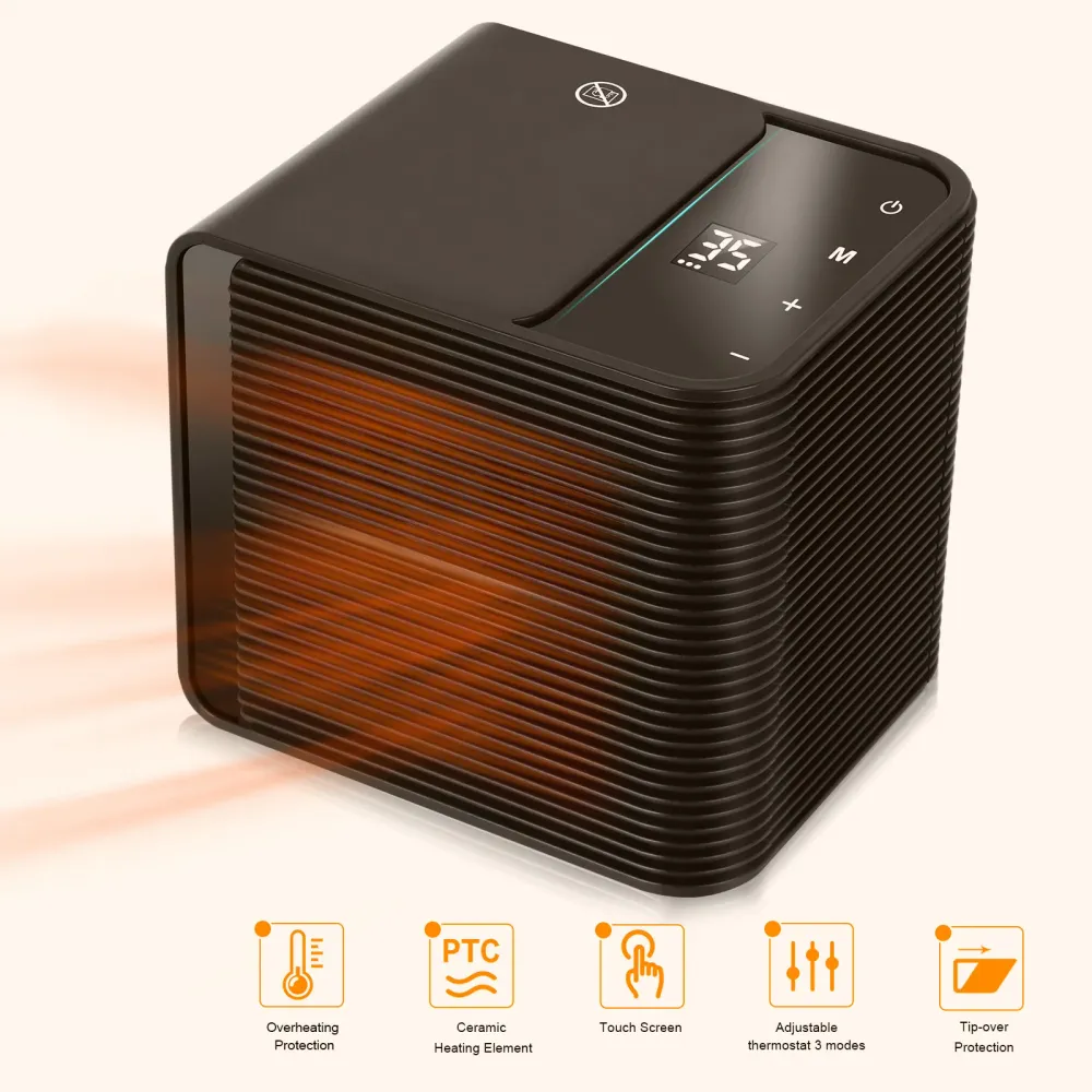 INN® Réchauffeur Réchauffeur Speed Réchauffeur haute puissance 2000W Réchauffeur tactile Réchauffeur noir haute puissance...